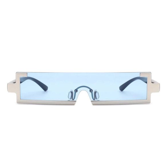 6176 | Blue Flat Top Semi Rimless Sunglasses - Picture 1 of 4